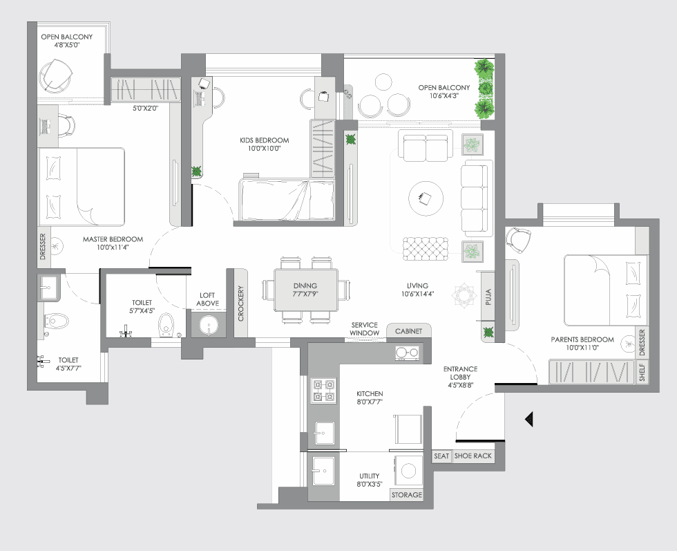 vilas javdekar yashwin enchante in Kharadi - floor plan