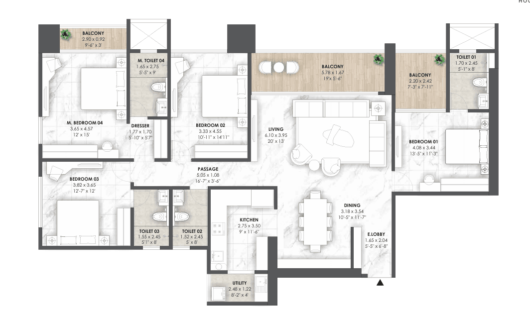 nyati evania in Shivaji Nagar - floor plan