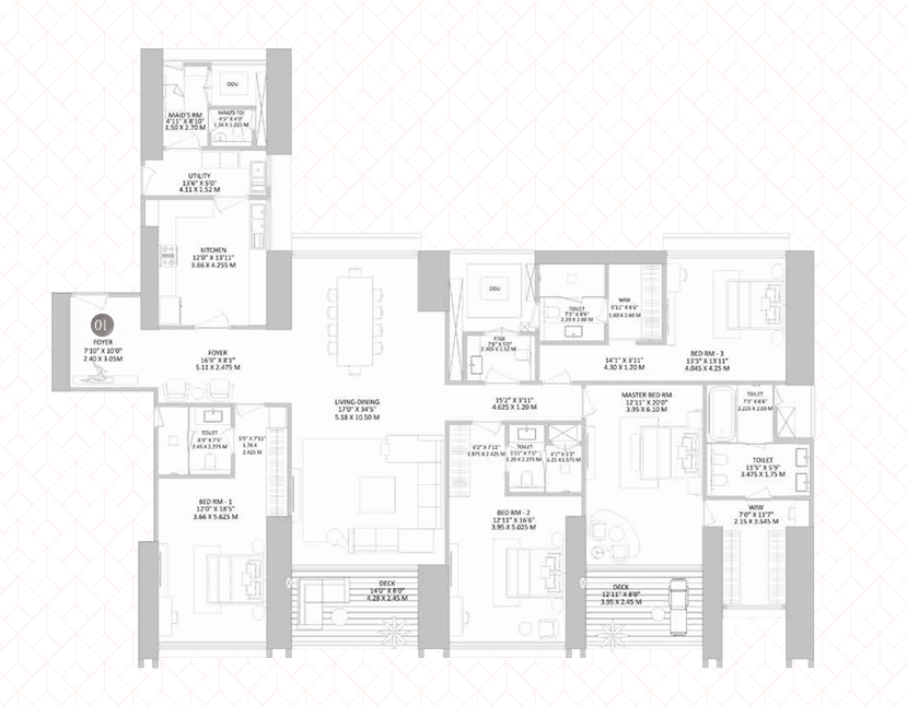 k raheja modern vivarea. in Mahalaxmi - floor plan