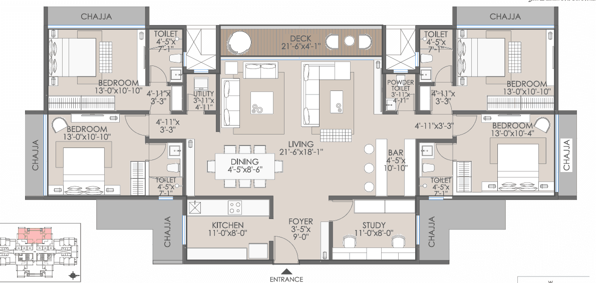 veena one luxe in Andheri - floor plan