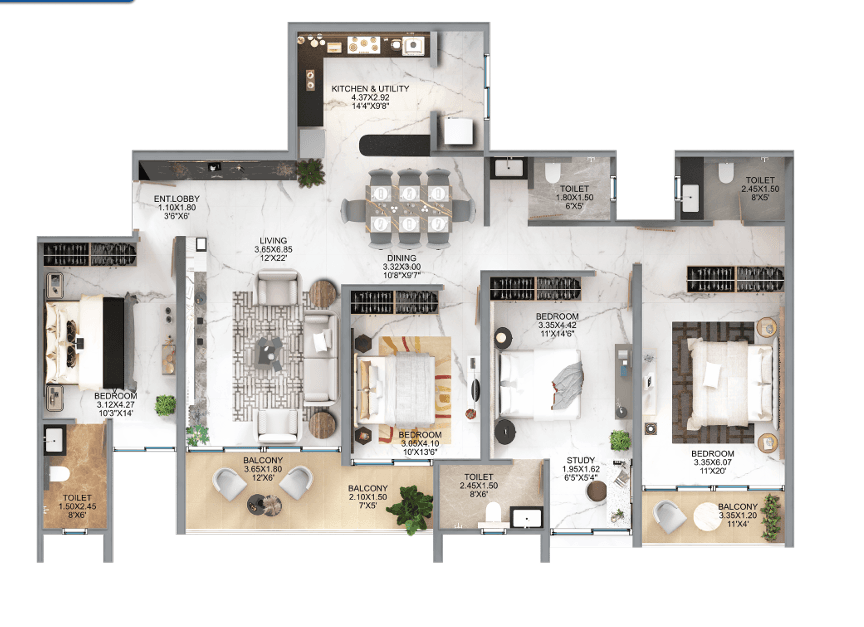 majestique evolvus. in Kharadi - floor plan