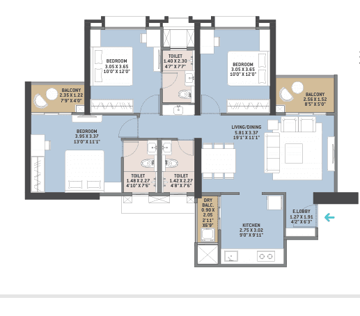 vtp aurelia. in Kharadi - floor plan