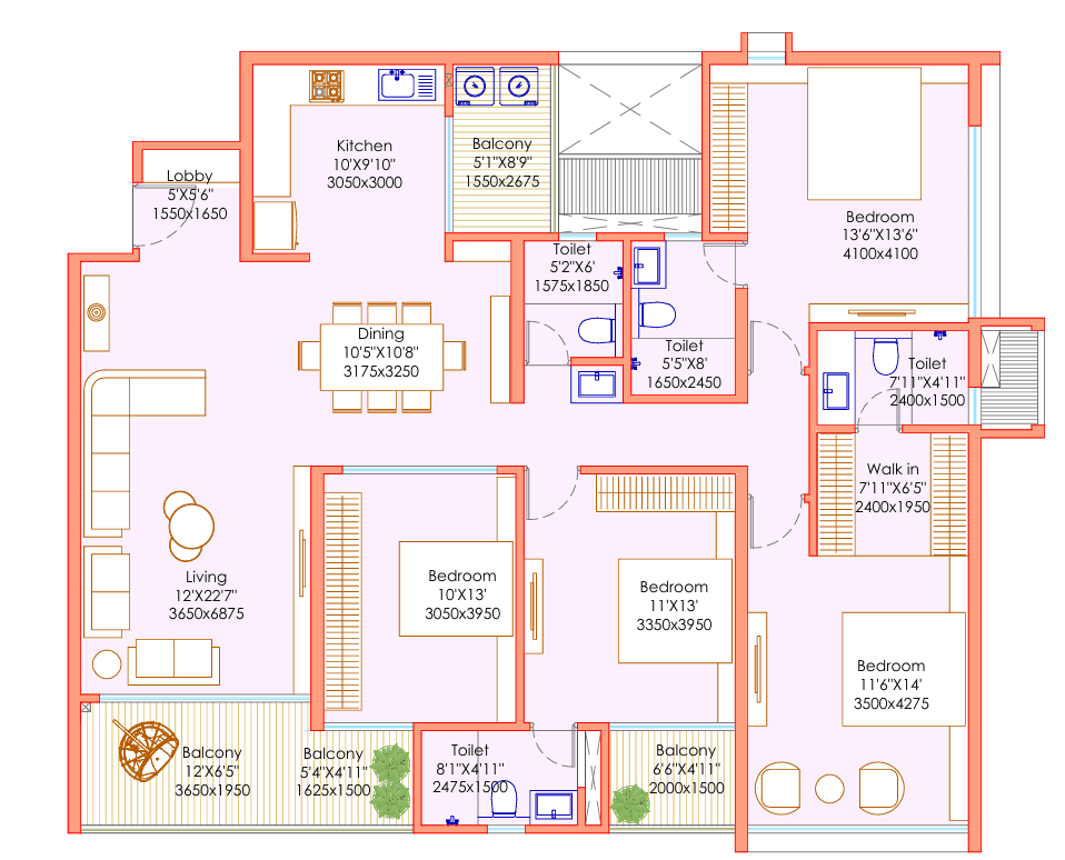 pristine o2 world in Wagholi - floor plan