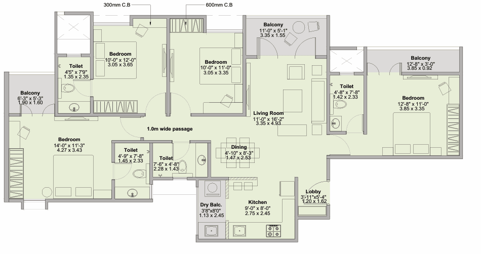 kohinoor viva pixel in Dhanori - floor plan