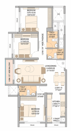 sheth creators vasant oasis in Andheri - floor plan