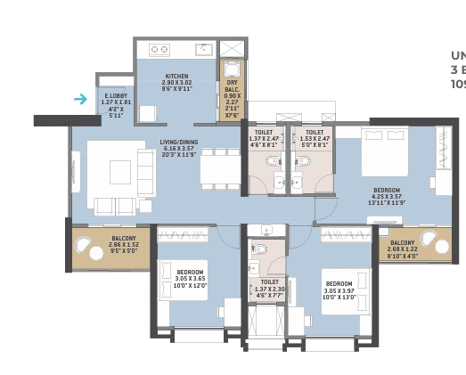 vtp aurelia. in Kharadi - floor plan