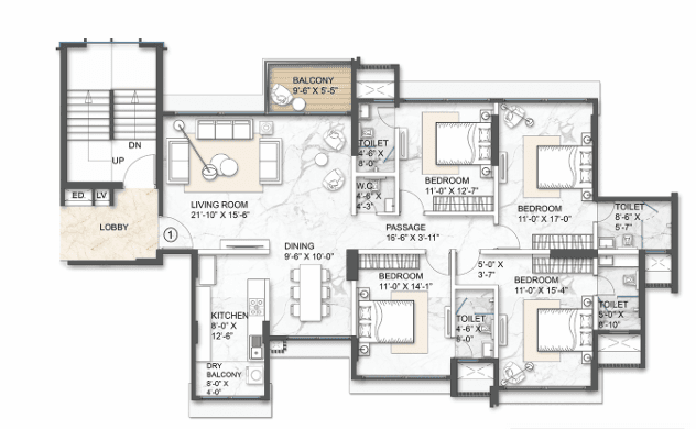 arkade aura in Santacruz - floor plan
