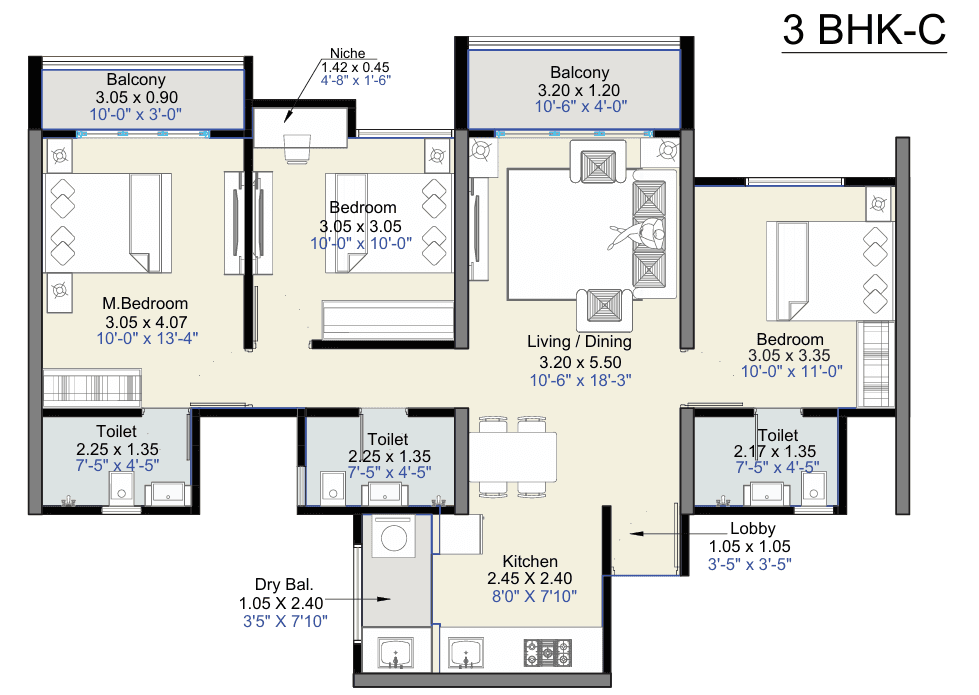 kohinoor central park in Hinjewadi - floor plan