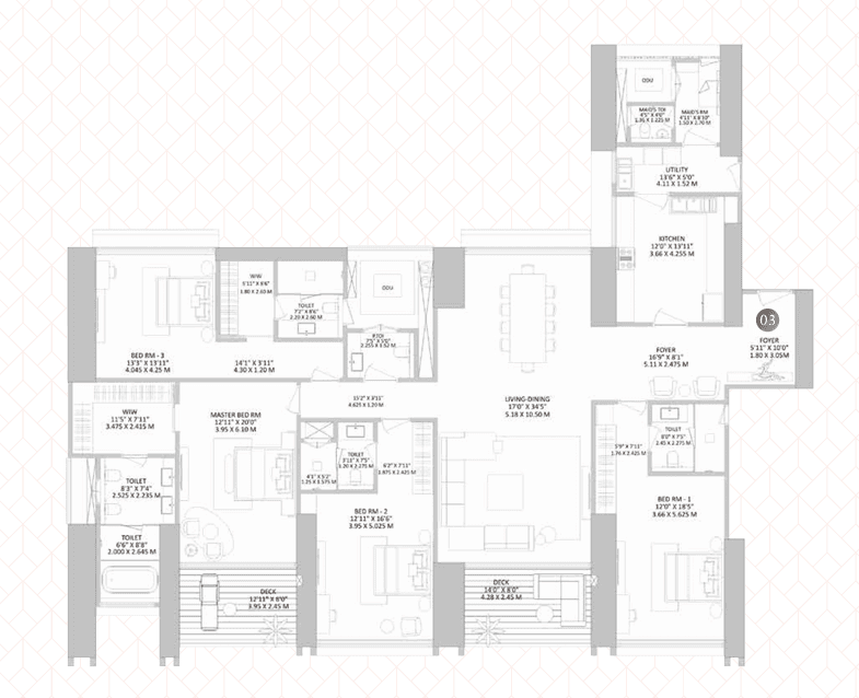 k raheja modern vivarea. in Mahalaxmi - floor plan