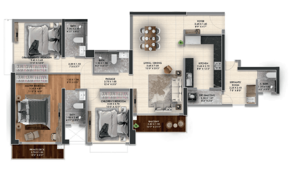 gera island of joy in Kharadi - floor plan