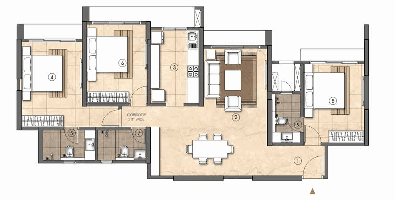 lodha raj infinia in Malad - floor plan