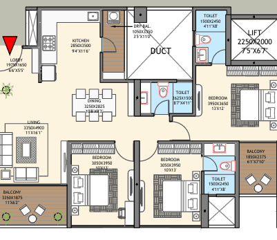 geol ganga avanta in Magarpatta Road - floor plan