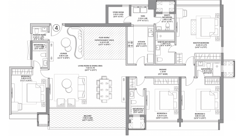 k raheja amaltis. in Sion - floor plan