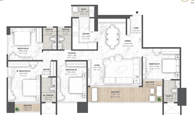 nyati evania in Shivaji Nagar - floor plan