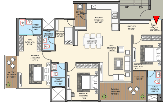 geol ganga avanta in Magarpatta Road - floor plan