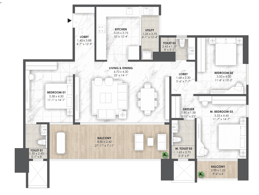 nyati evania in Shivaji Nagar - floor plan