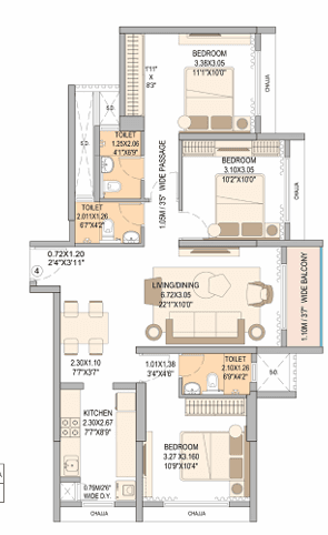 sheth creators vasant oasis in Andheri - floor plan