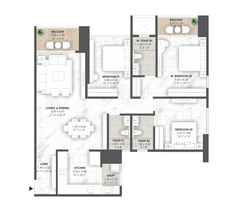 nyati evania in Shivaji Nagar - floor plan