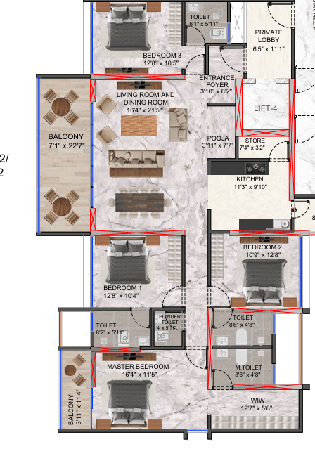 raviraj presidential tower in Pimpri Chinchwad - floor plan