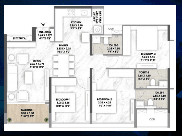 mantra riverside. in Balewadi - floor plan