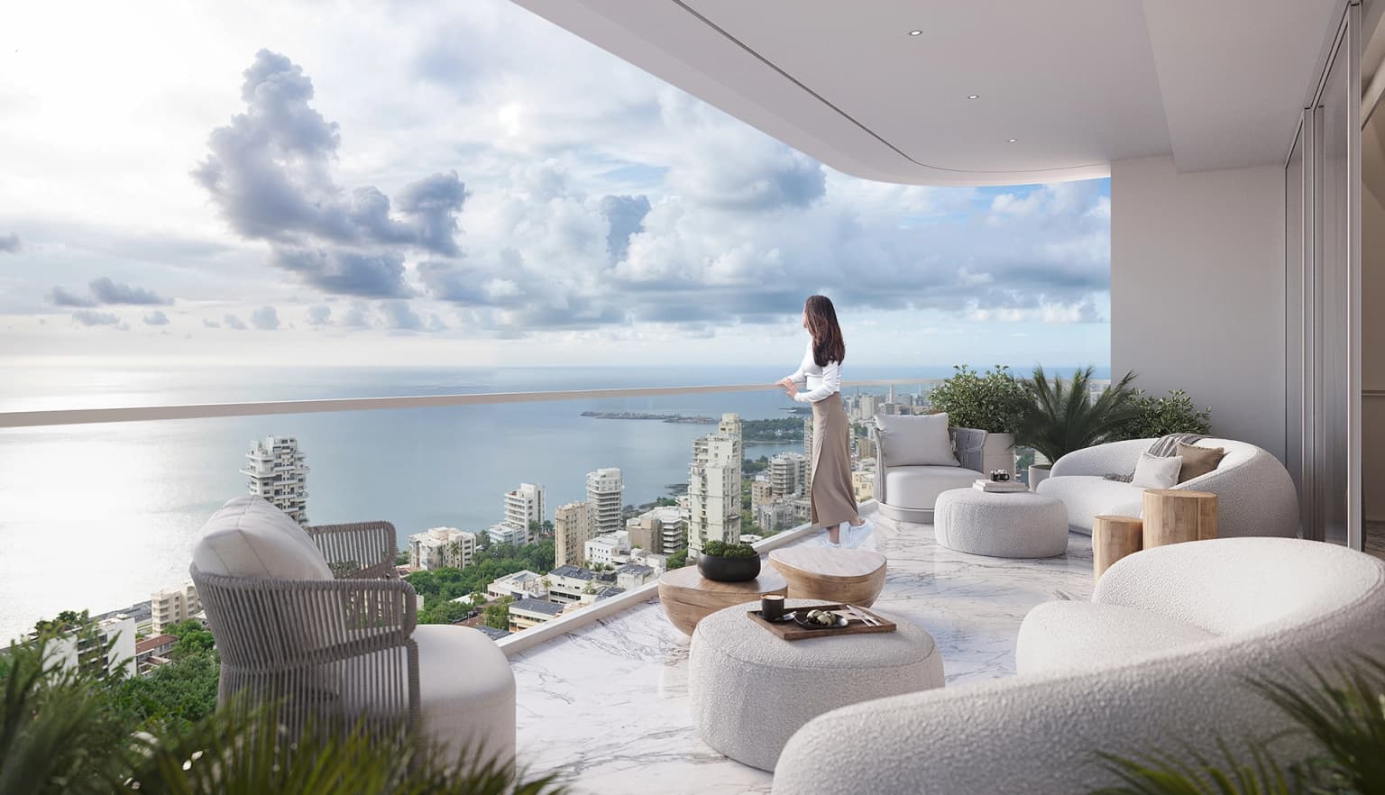 Rustomjee Cliff Tower balcony with sea view