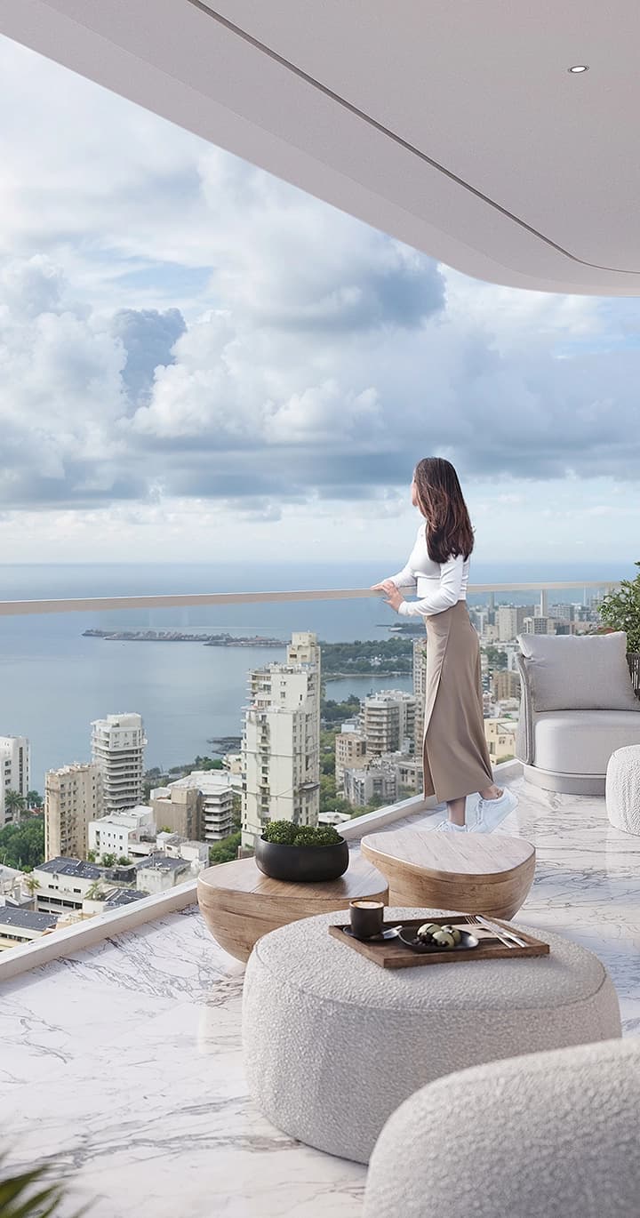 Rustomjee Cliff Tower balcony with sea view