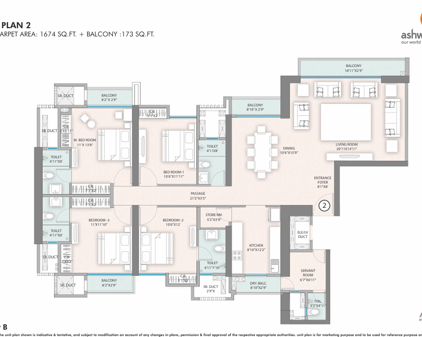 sheth avalon in Majiwada - floor plan