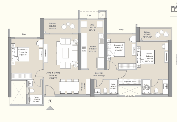 l&t evara heights in Majiwada - floor plan