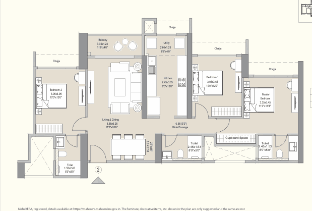 l&t evara heights in Majiwada - floor plan