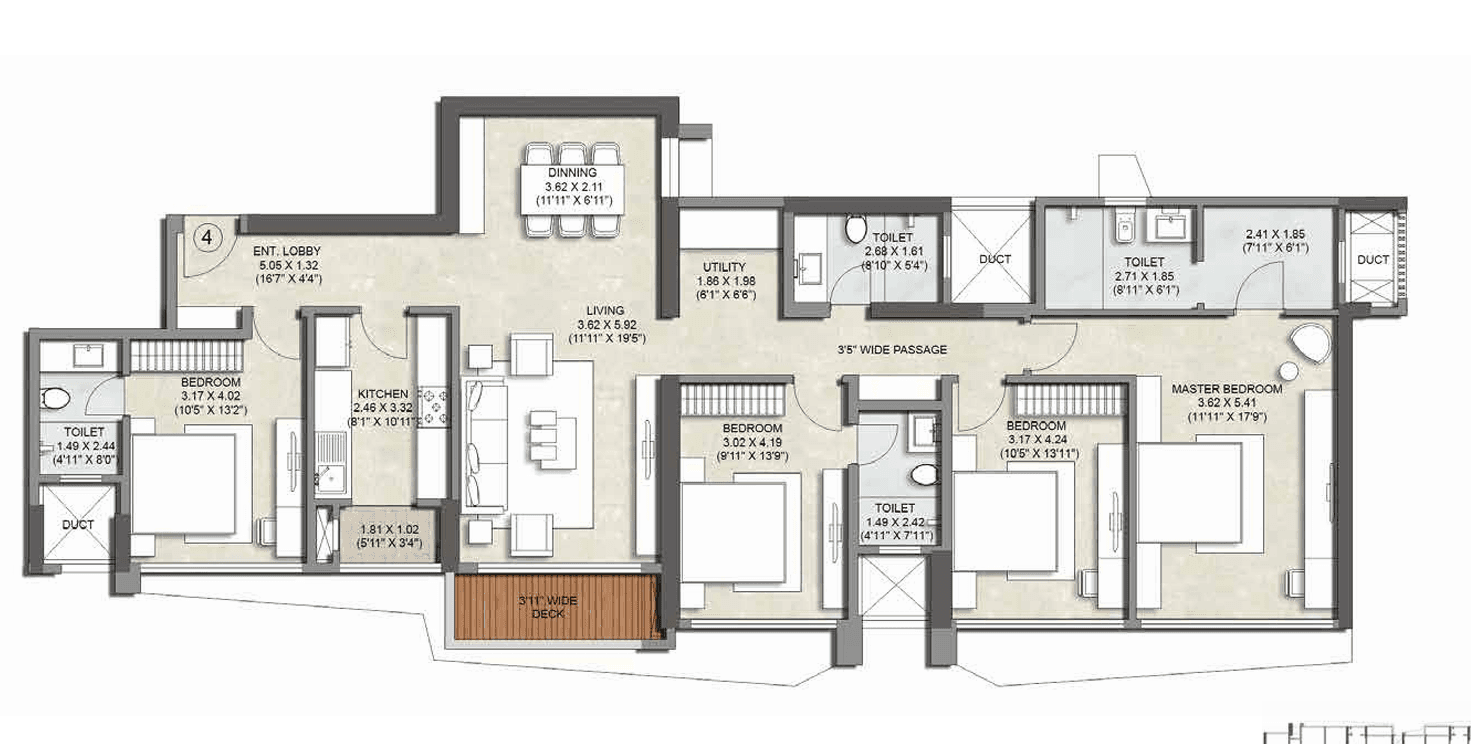 kalpataru magnus in Bandra - floor plan