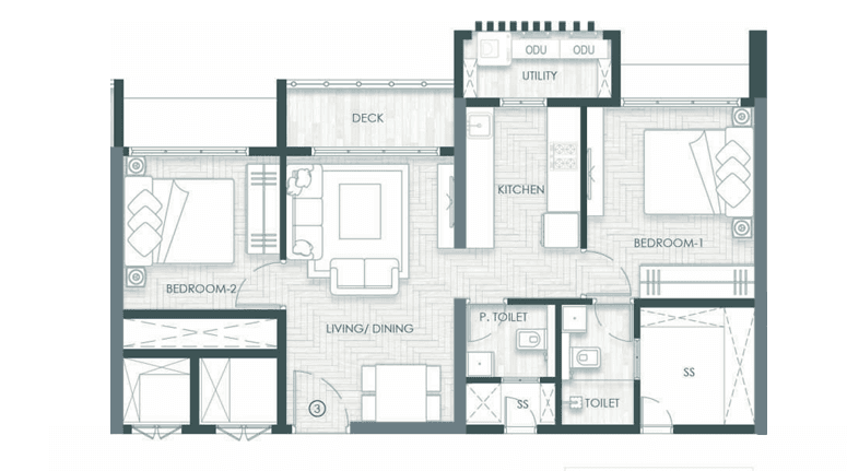 paradigm alaya in Andheri - floor plan