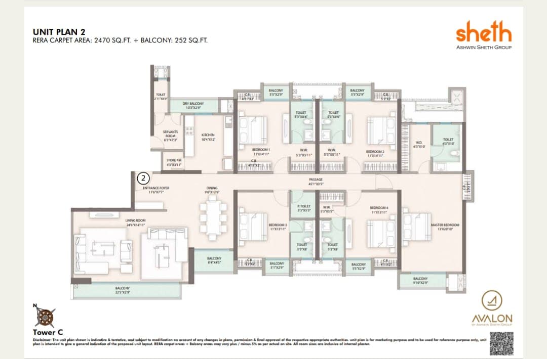 sheth avalon in Majiwada - floor plan