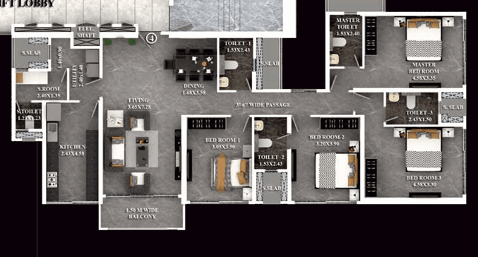 dosti eastern bay in Wadala - floor plan
