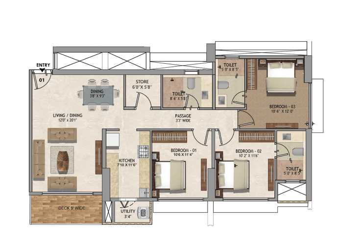 runwal rare in Andheri - floor plan