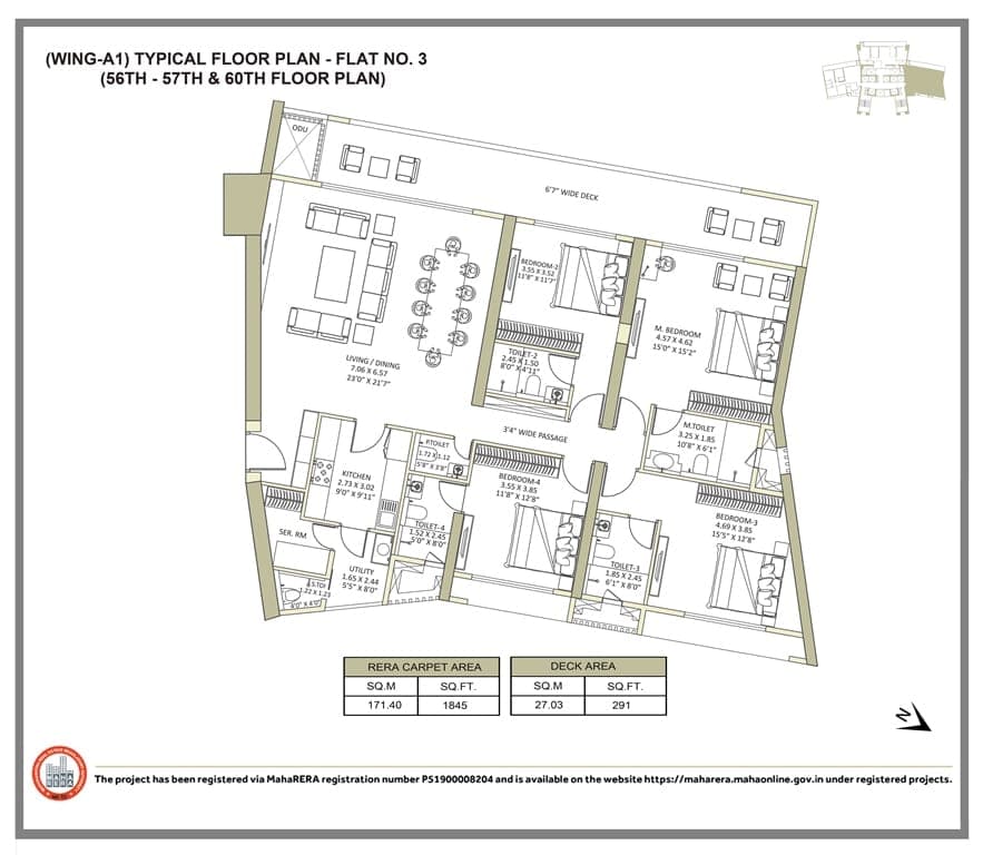 shapoorji pallonji minerva in Mahalaxmi - floor plan