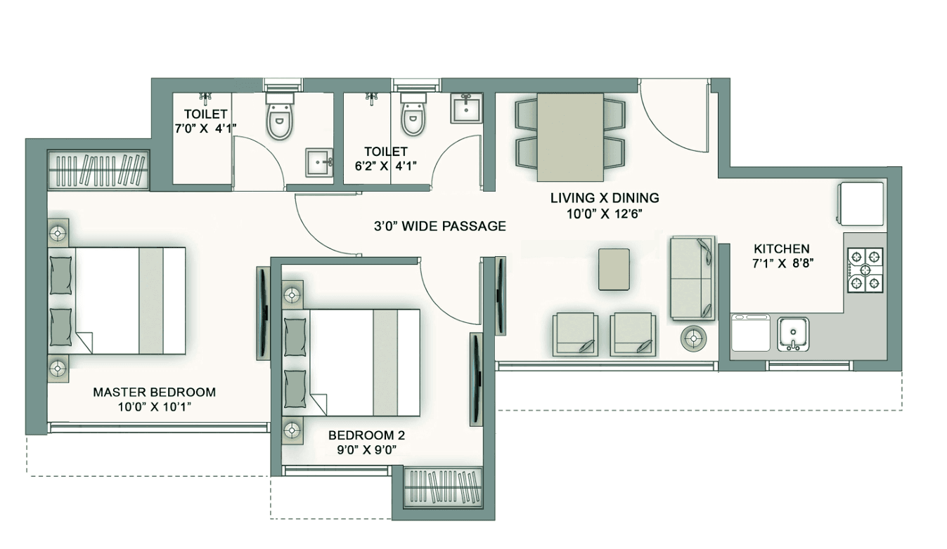 piramal vaikunth in Balkum - floor plan