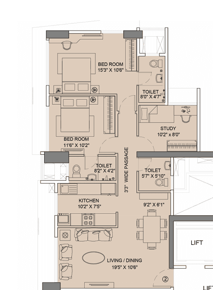sunteck avenue 2 in Goregaon - floor plan