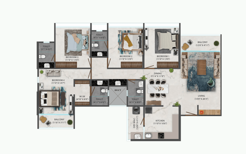 kanchan osian almanova in Mundhwa - floor plan