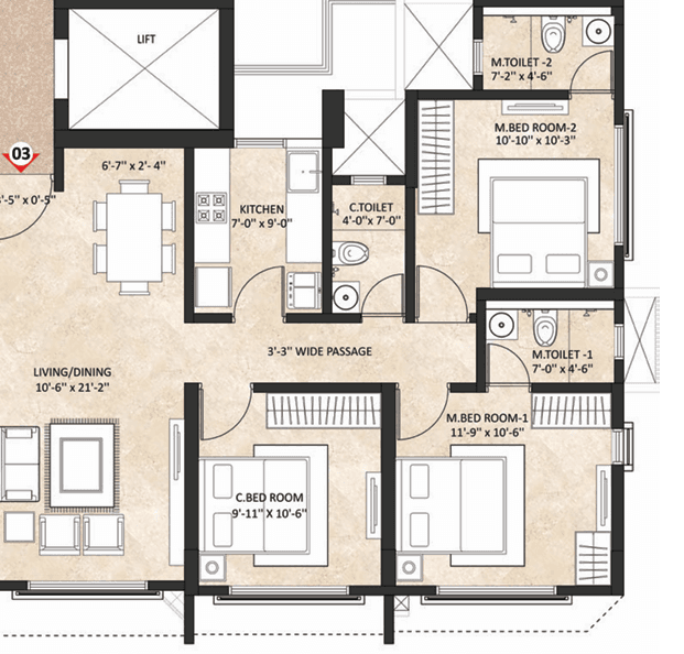shapoorji pallonji bkc 9 in Bandra - floor plan