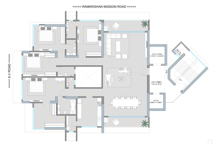 s raheja fairfeild in Khar - floor plan