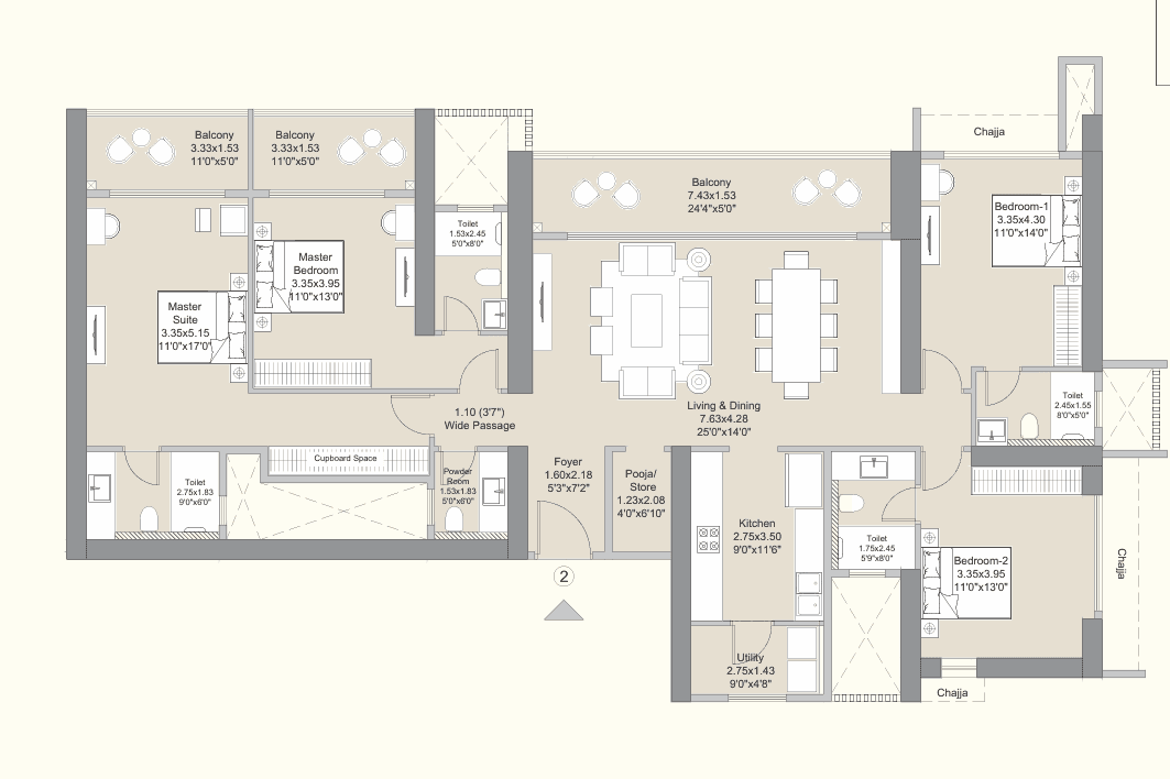 l&t evara heights in Majiwada - floor plan
