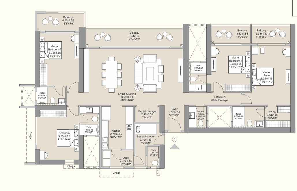 l&t evara heights in Majiwada - floor plan