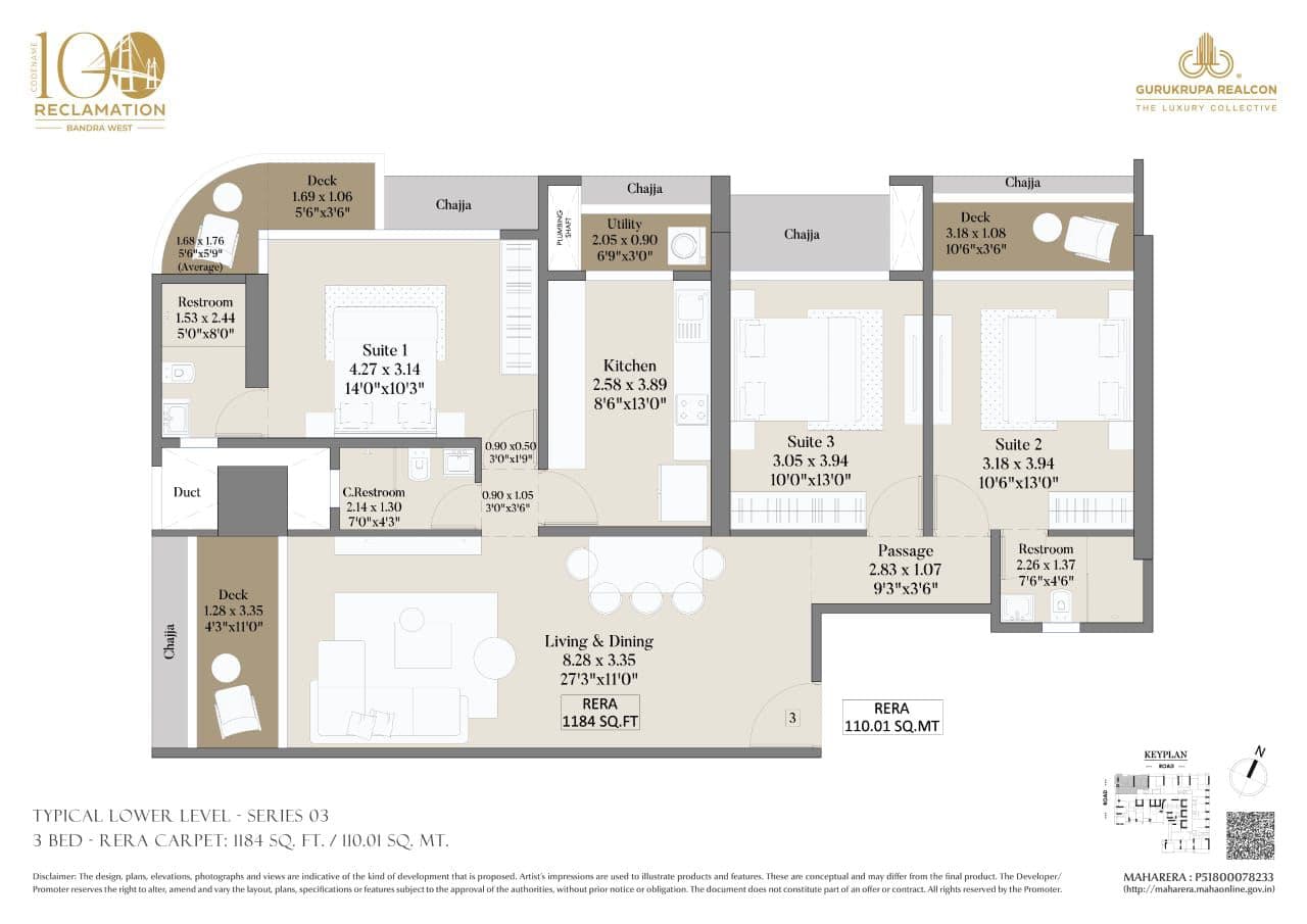 gurukrupa 100 reclamation. in Bandra - floor plan