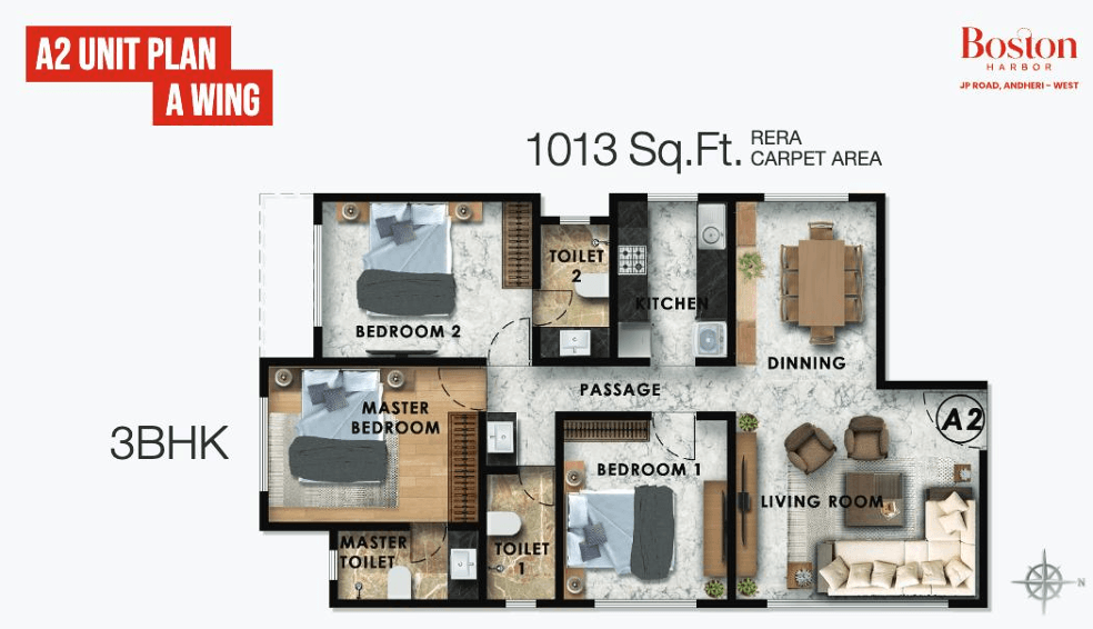 verdent ventures boston harbor in Andheri - floor plan