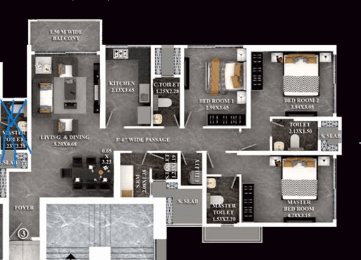 dosti eastern bay in Wadala - floor plan