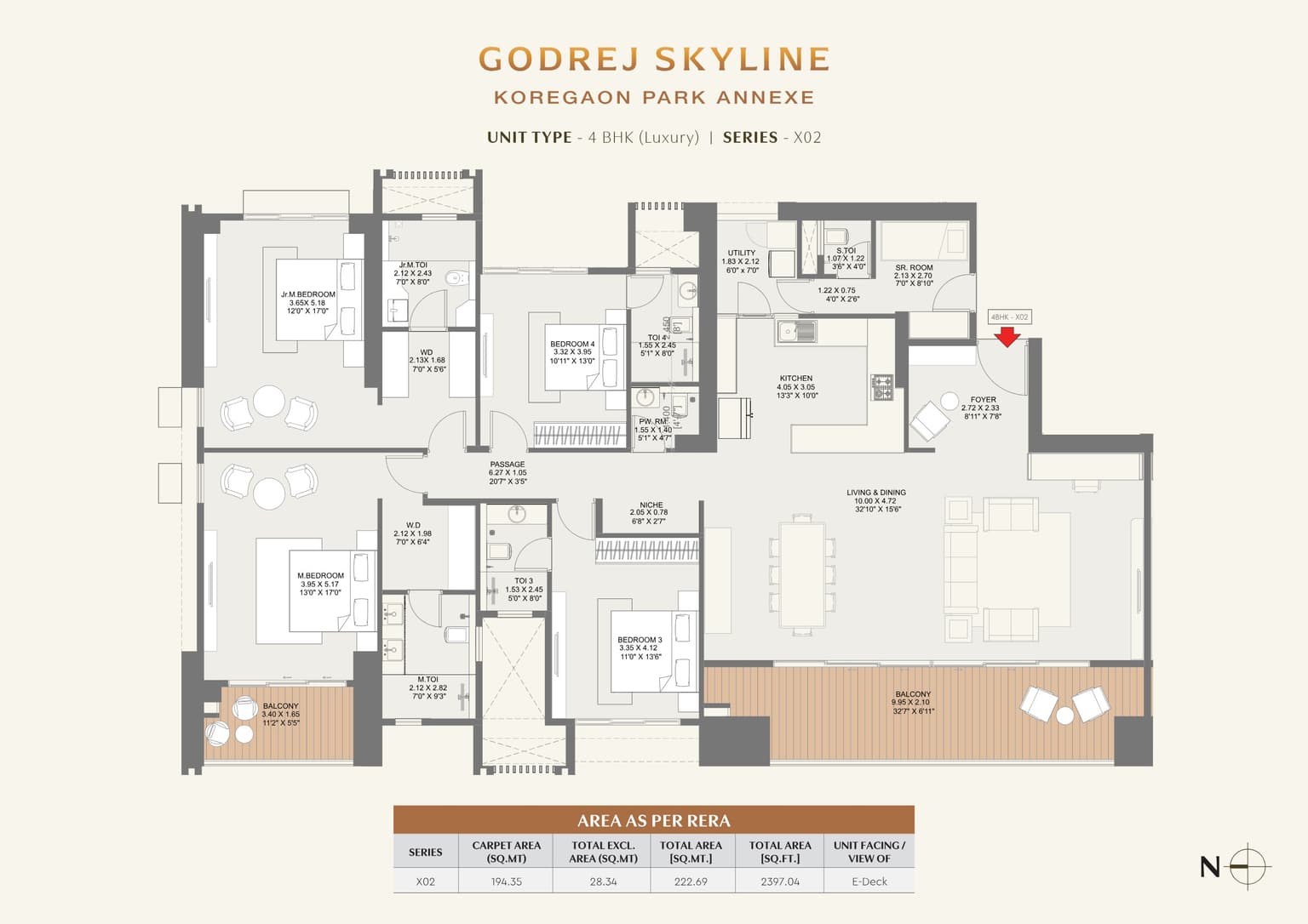 godrej skyline in Koregaon Park - floor plan